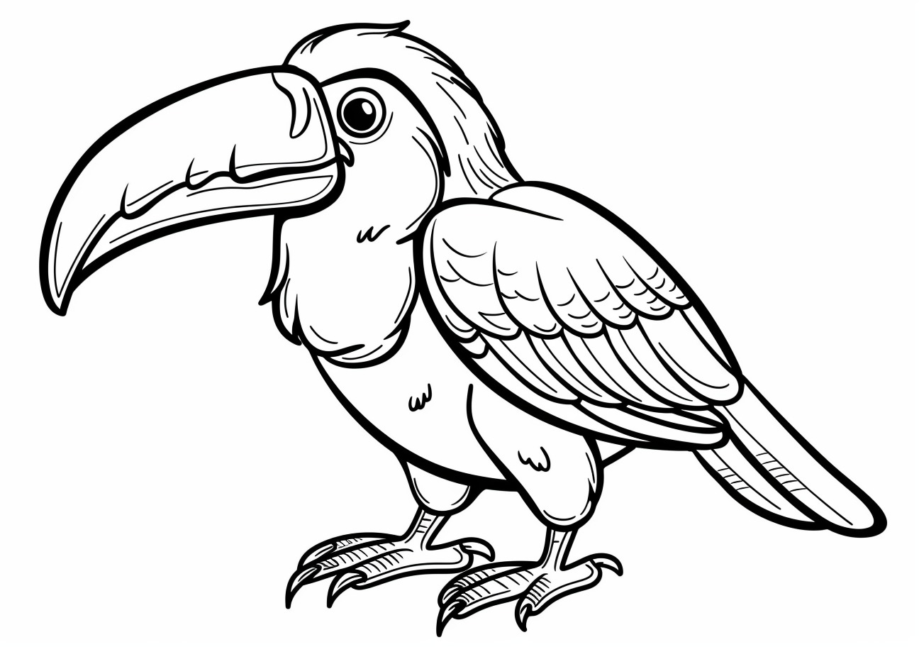 Toucan Coloring Pages, Smiling Toucan