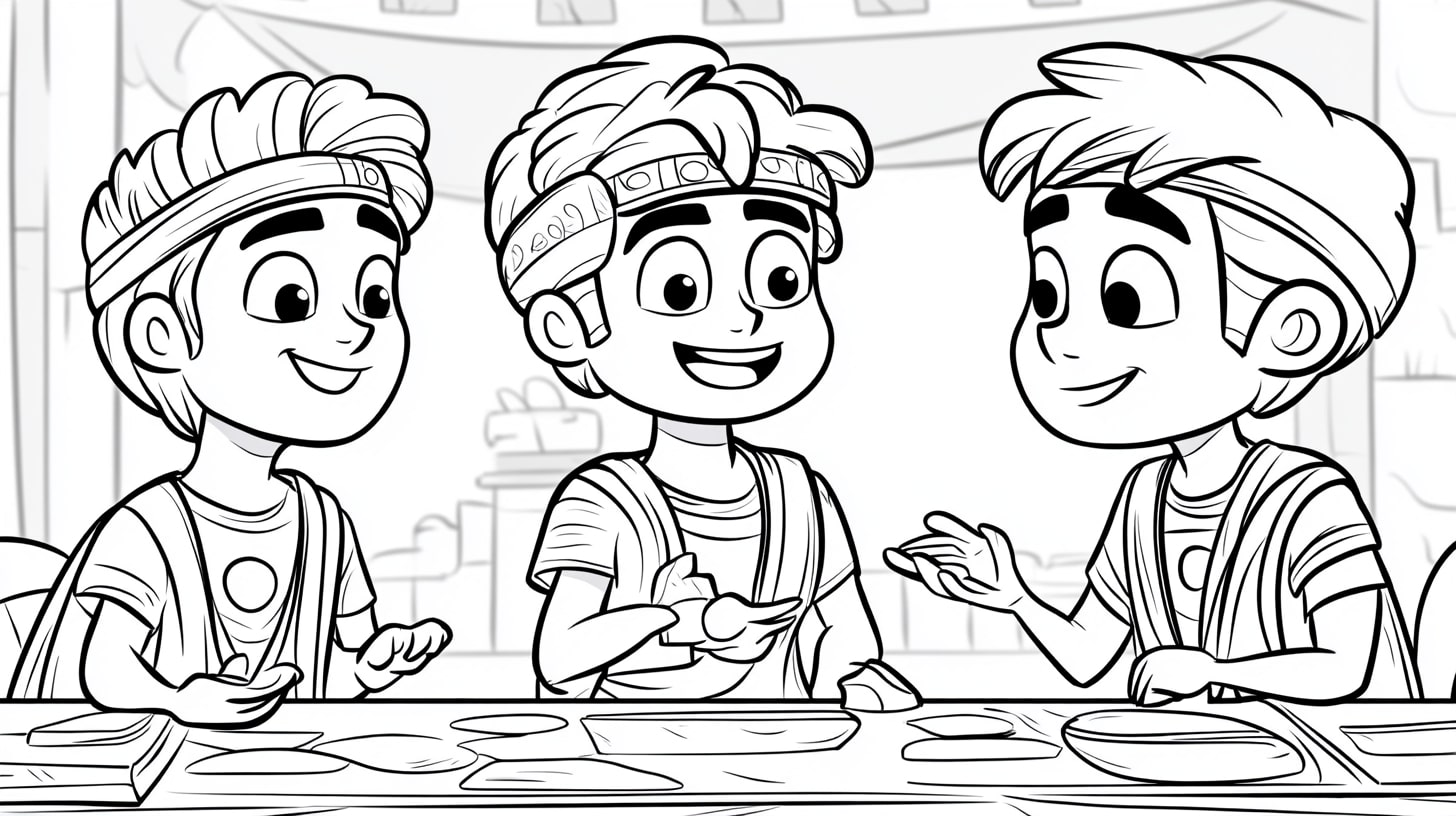 Joseph Coloring Pages, Joseph testing his brothers