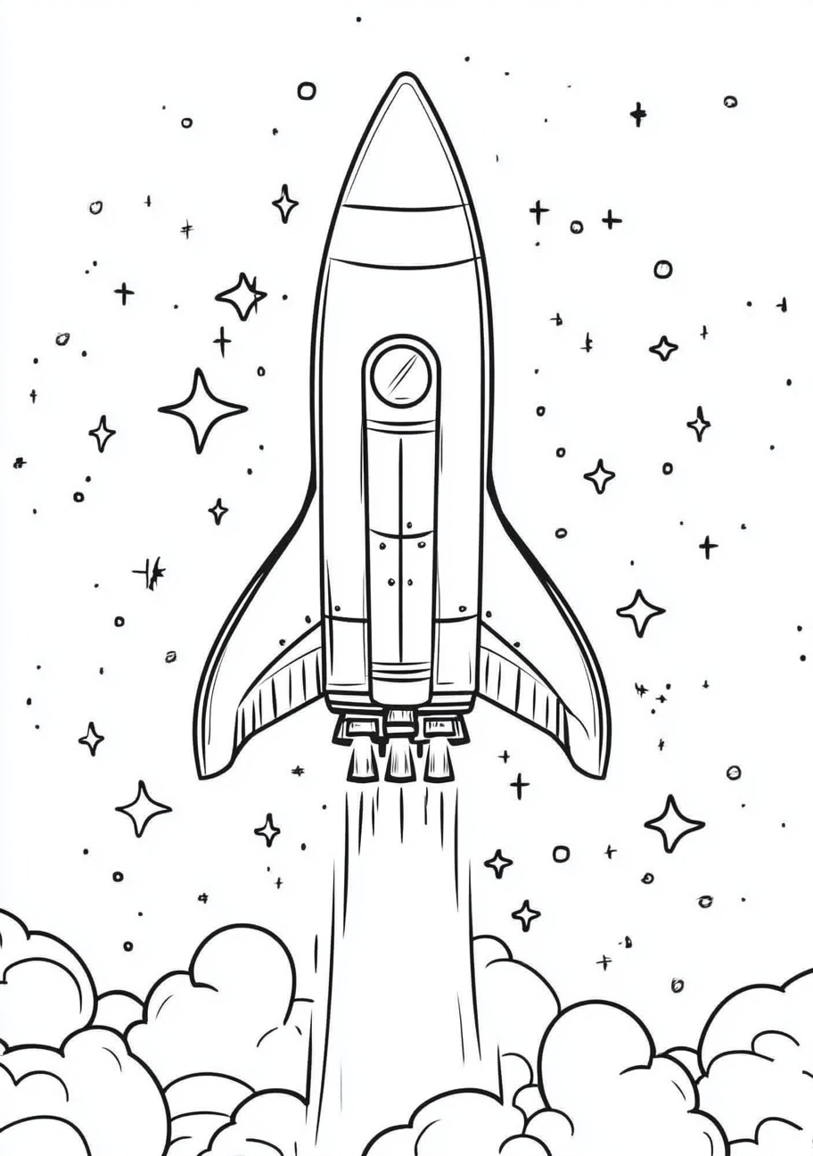 Spaceship Coloring Pages, Spaceship flying