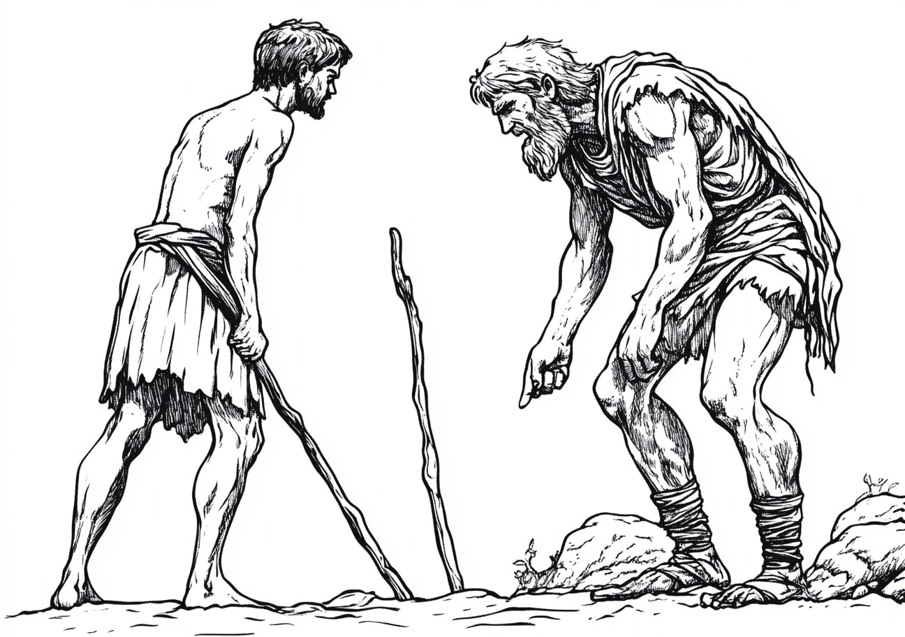 Cain and Abel Coloring Pages, Cains anger towards Abel