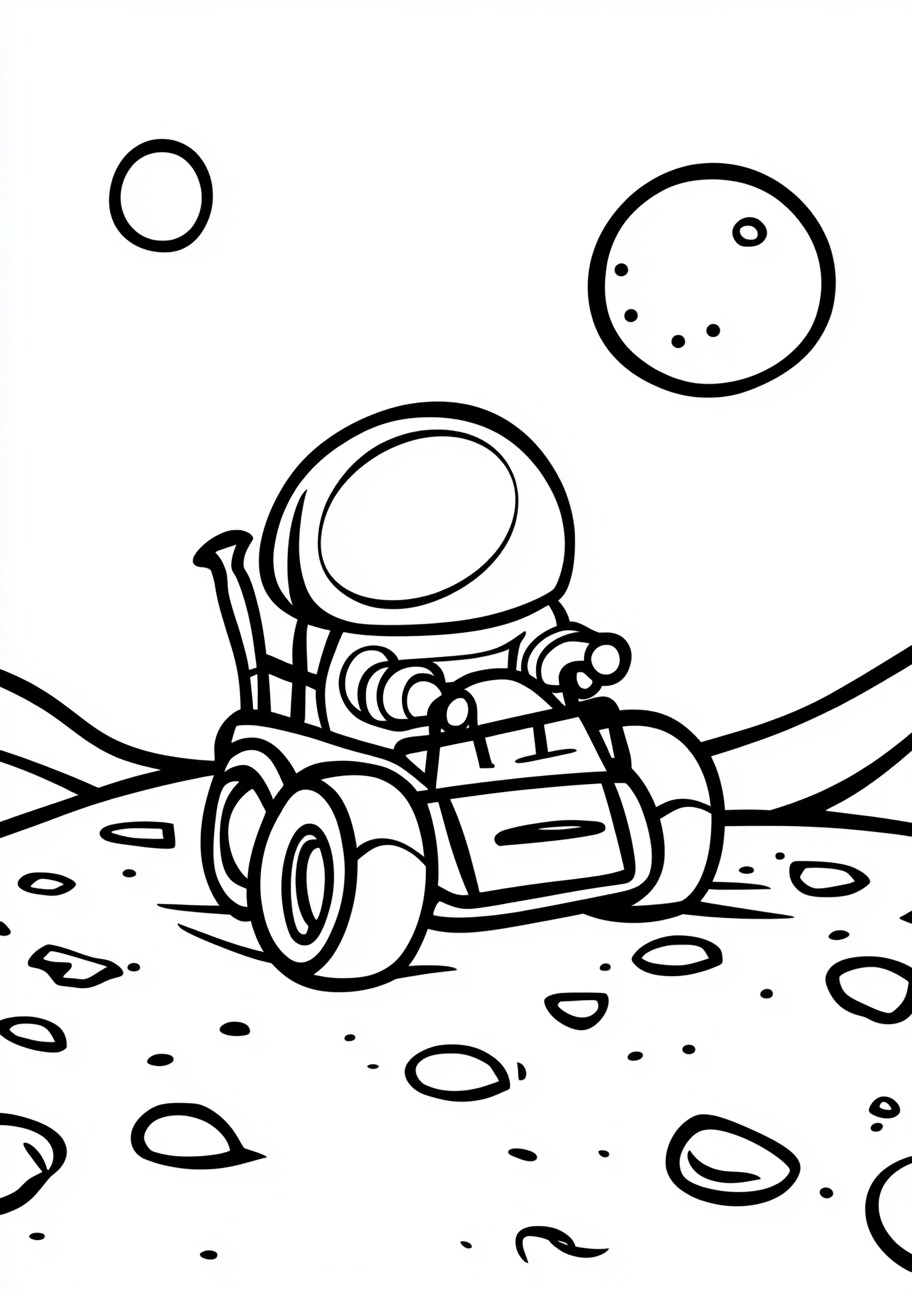 Moon Rover Coloring Pages, Moon Rover riding