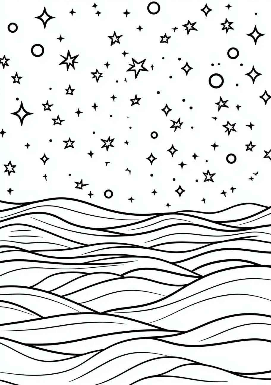 Stars Coloring Pages, Stars distant