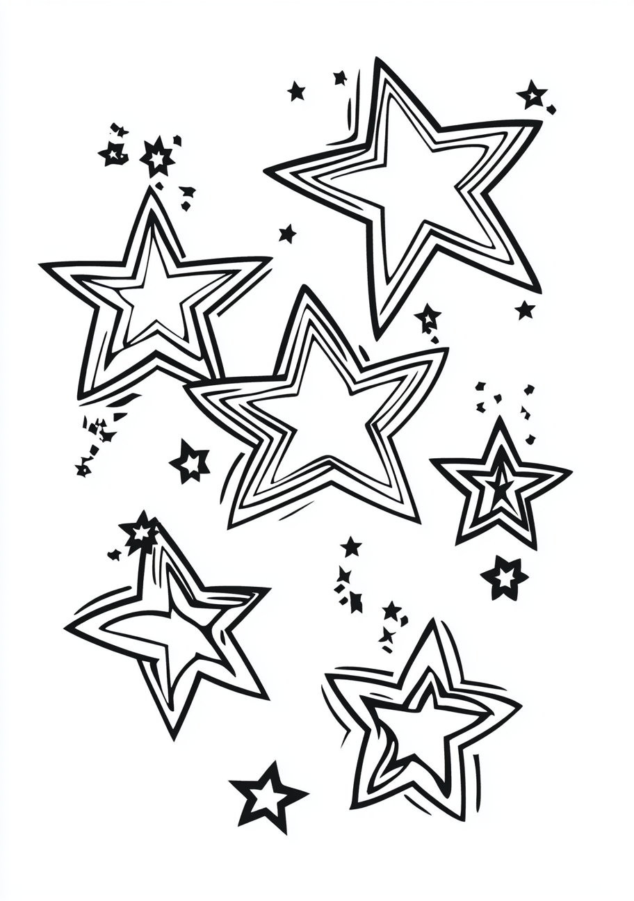 Stars Coloring Pages, Stars sparkling