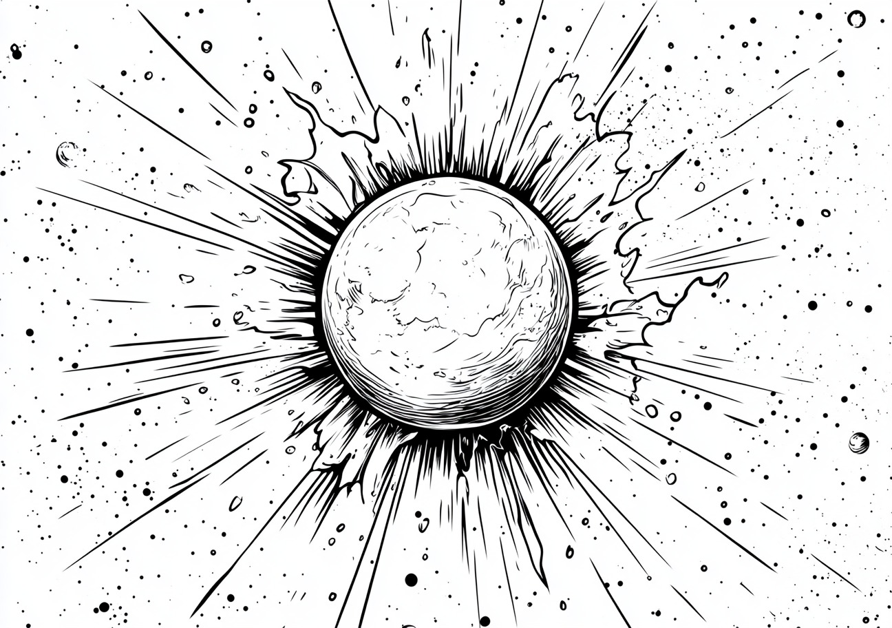 Sun Coloring Pages, Sun explode