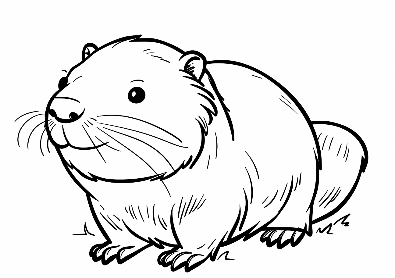 Beaver Coloring Pages, Cute Beaver