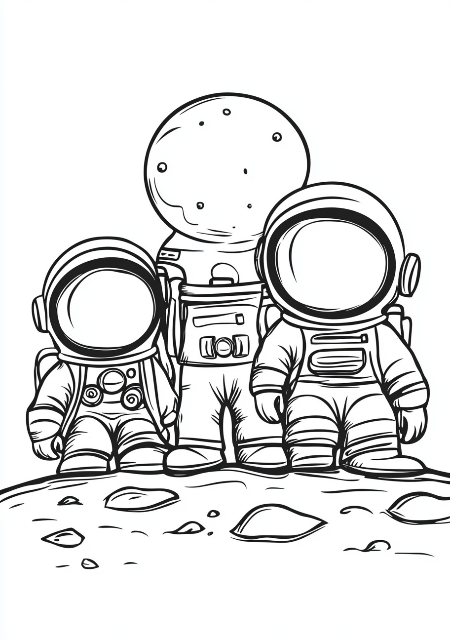 Astronauts Coloring Pages, Astronauts joyful