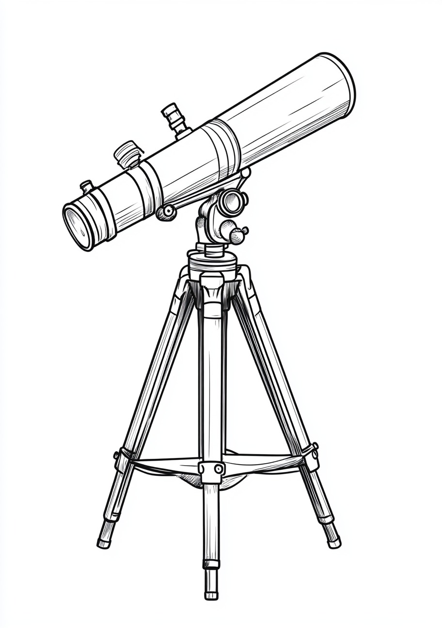 Telescope Coloring Pages, Telescope observing