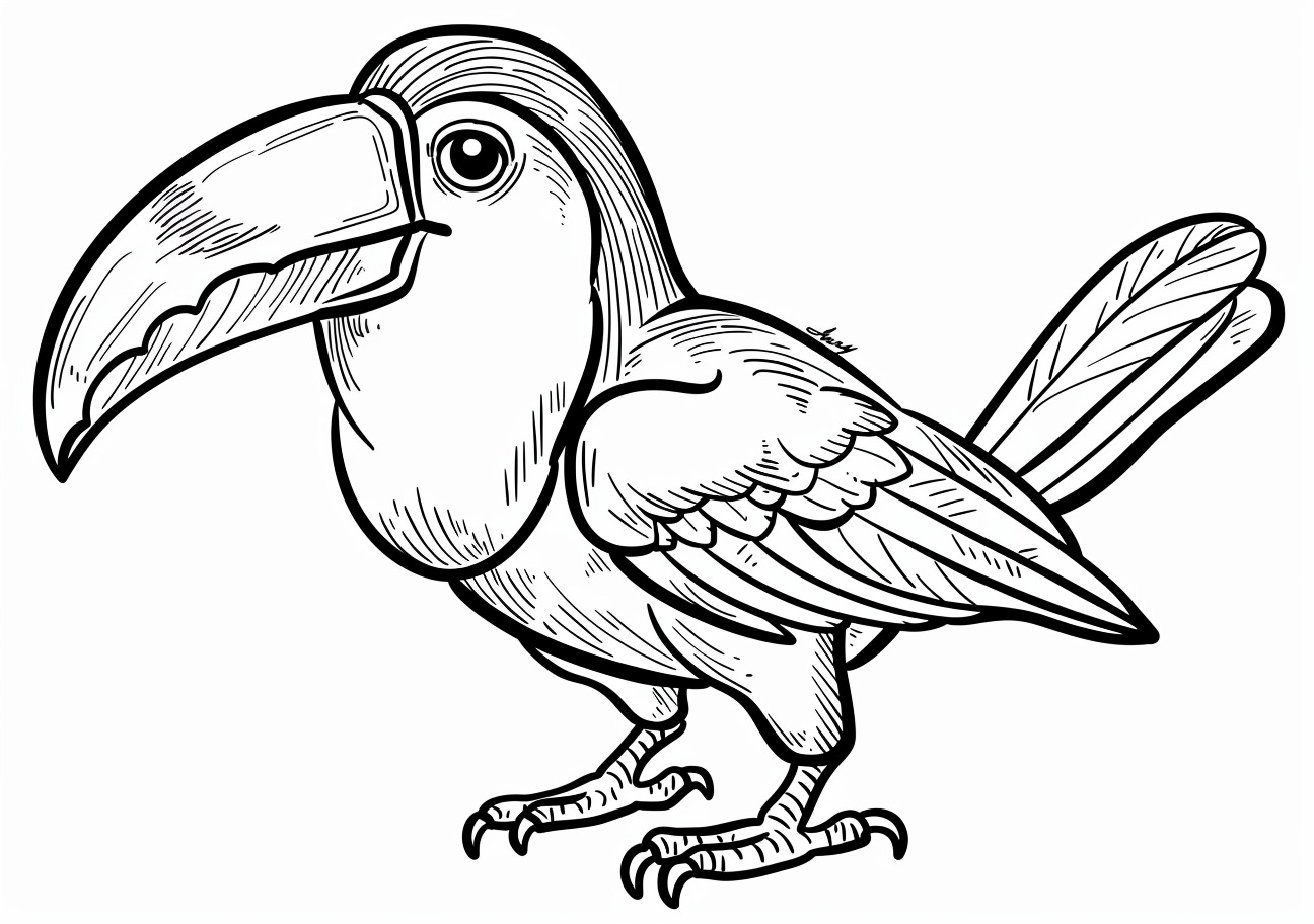 Toucan Coloring Pages, Happy Toucan