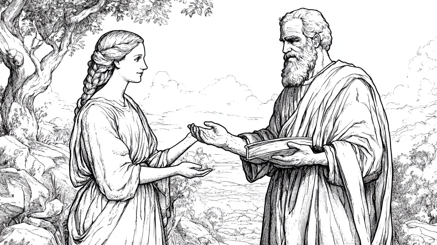 Abraham and Sarah Coloring Pages, Abraham and Sarah receiving Gods promise