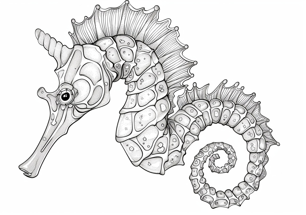 Seahorse Coloring Pages, Realistic Seahorse