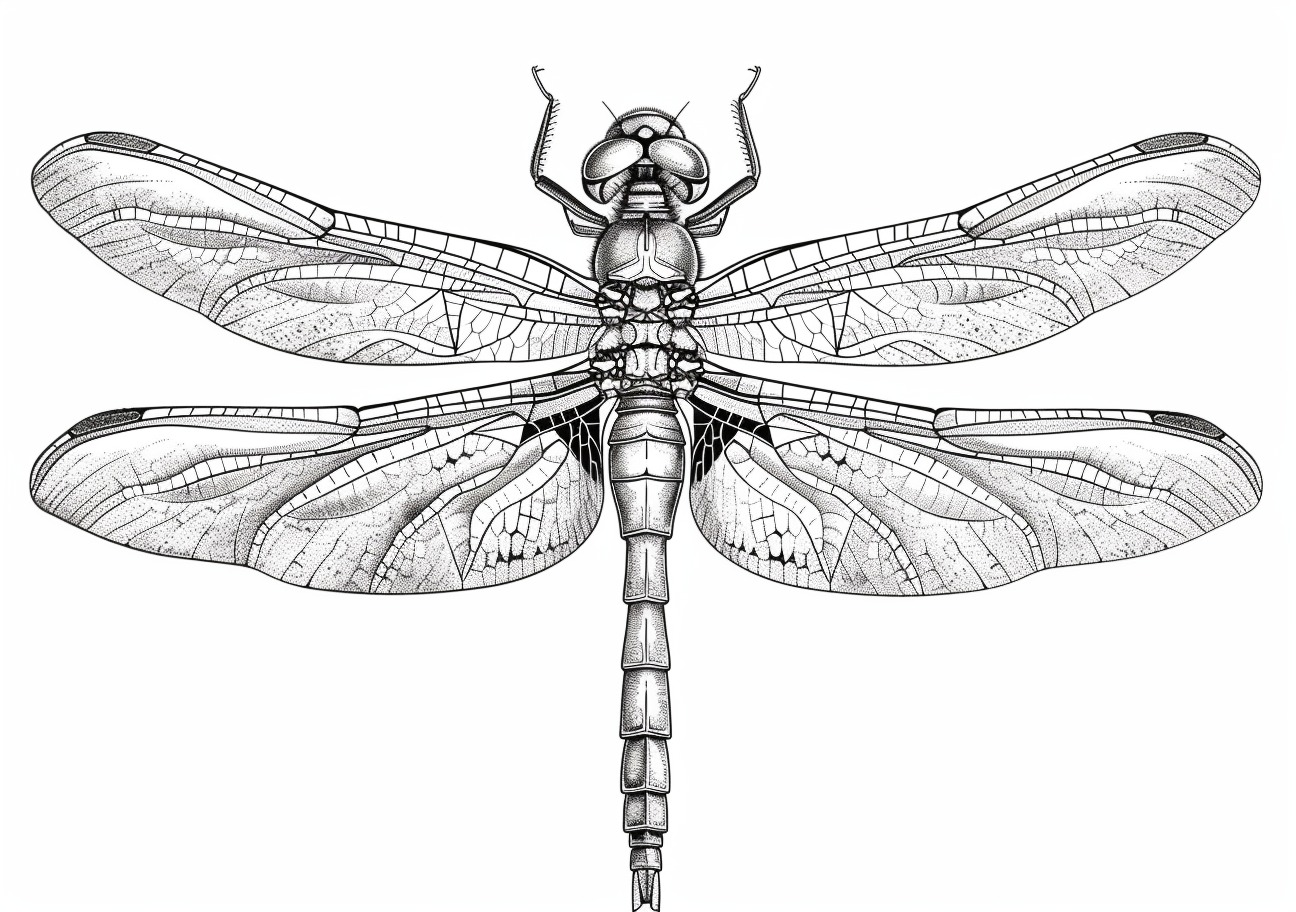 Dragonfly Coloring Pages, Realistic Dragonfly