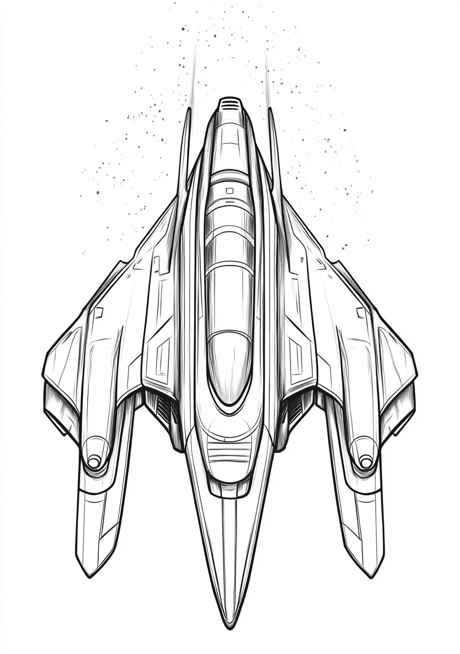 Spaceship Coloring Pages, Spaceship easy