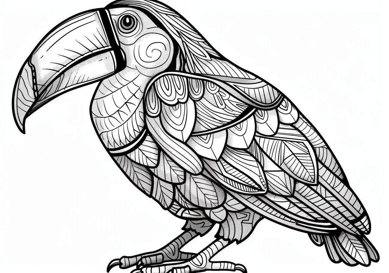 Toucan Coloring Pages, Mandala