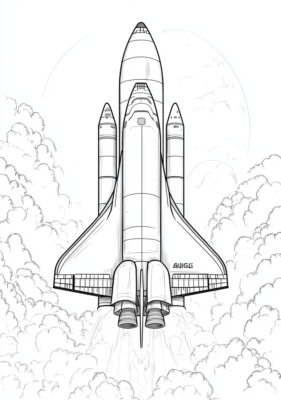 Space Shuttle Coloring Pages, Space Shuttle detailed