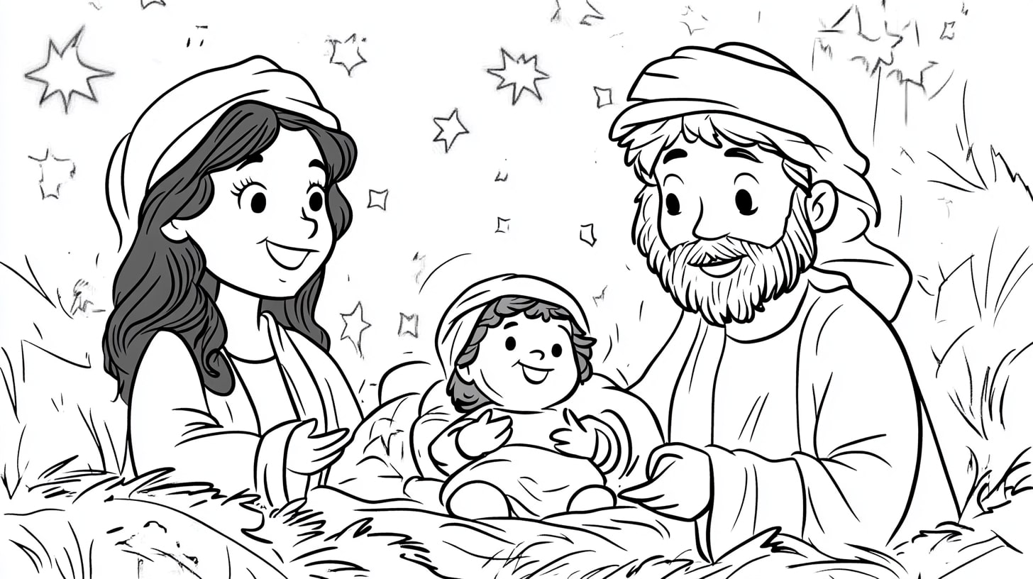 Bible Stories Coloring Pages, Bible Stories of Jesus Birth