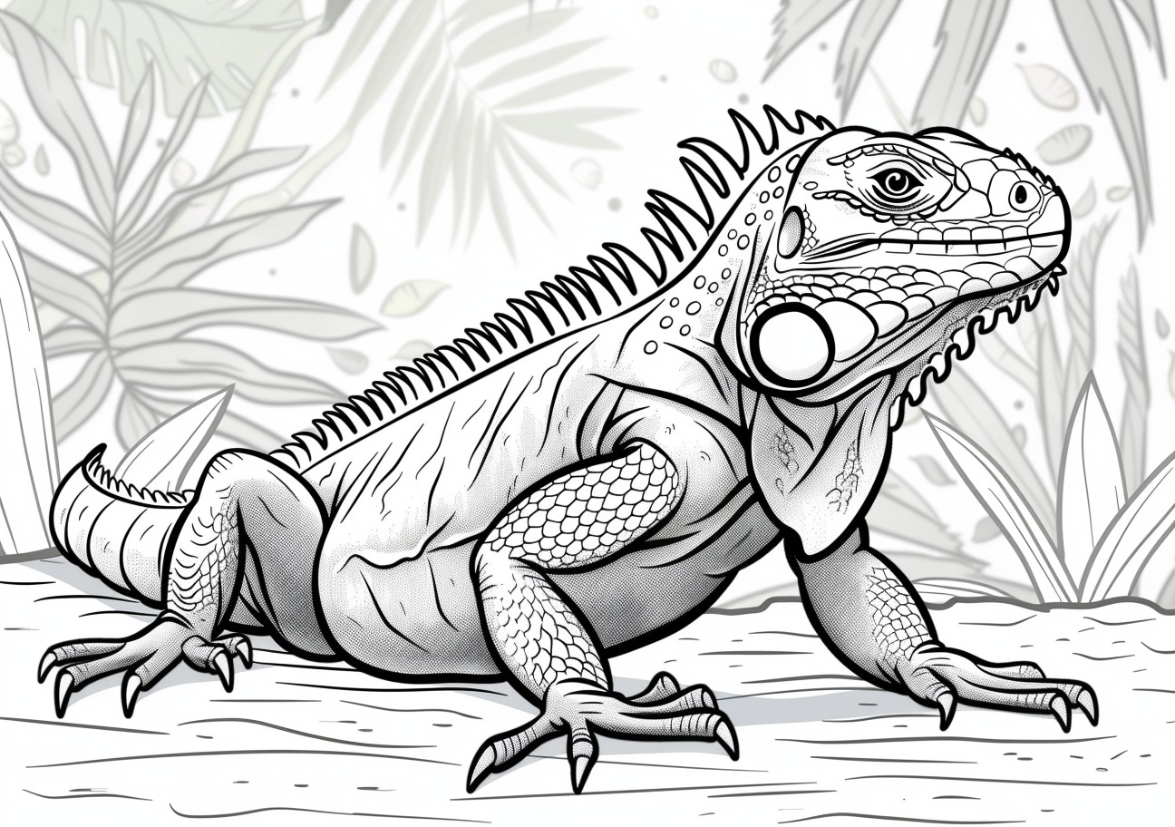 Iguana Coloring Pages, Cute Iguana