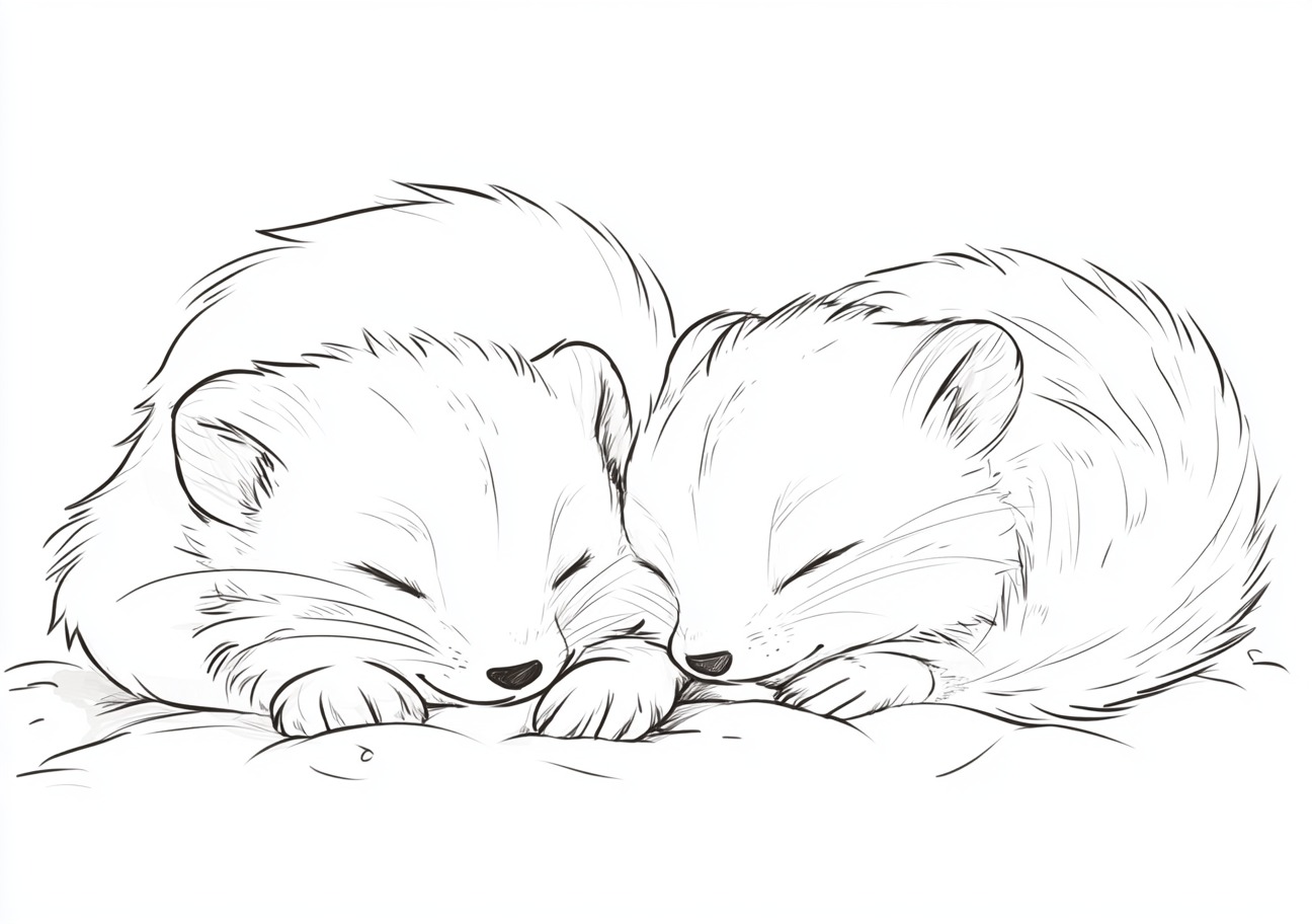 Skunks Coloring Pages, Skunks sleeping