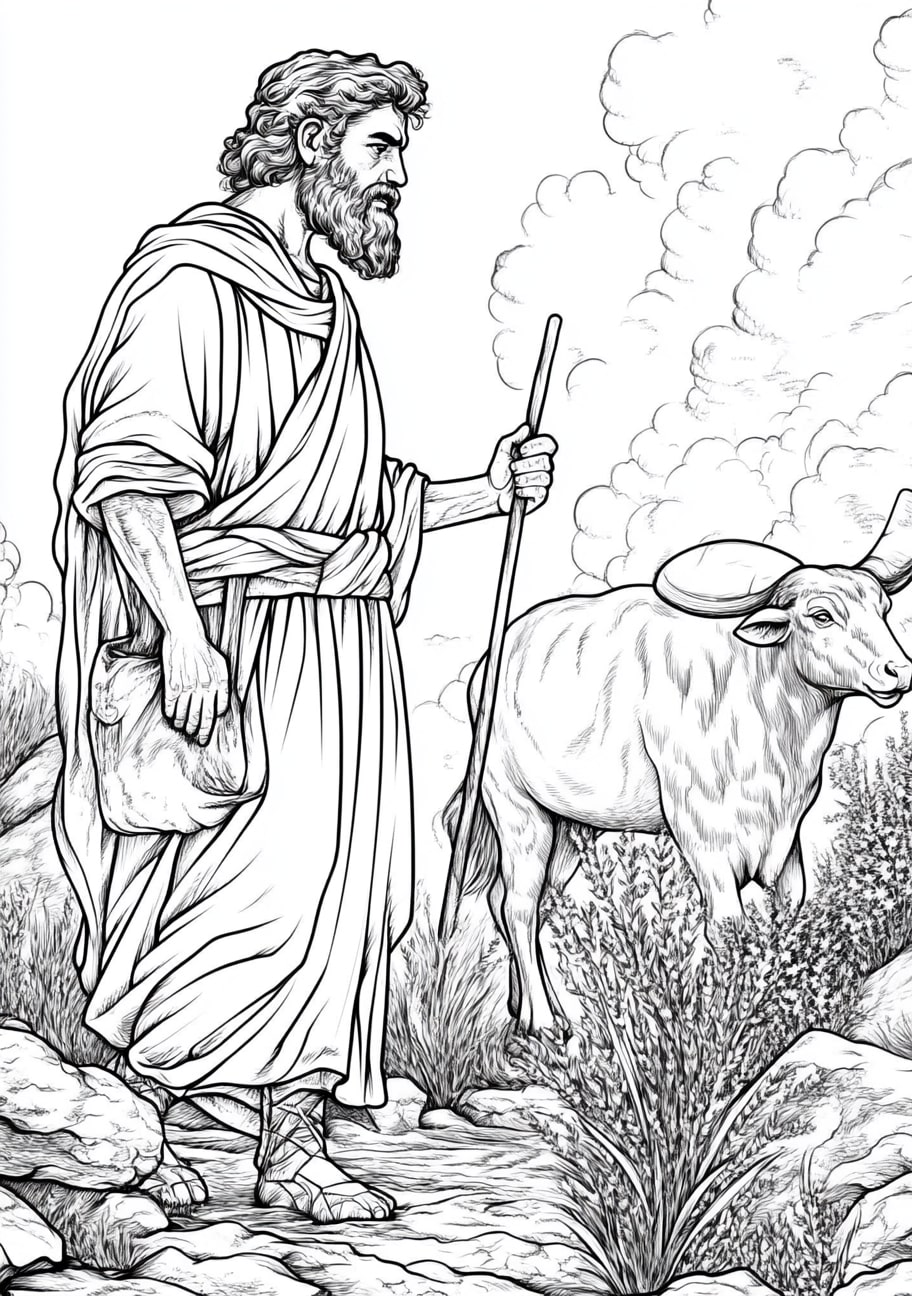 Exodus Coloring Pages, Exodus with the golden calf in the wilderness