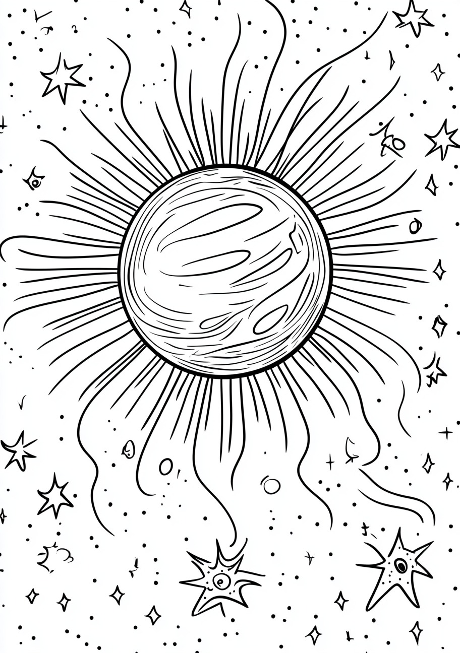 Sun Coloring Pages, Sun shining