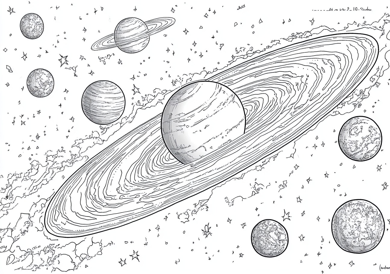 Solar System Coloring Pages, Solar system expansive