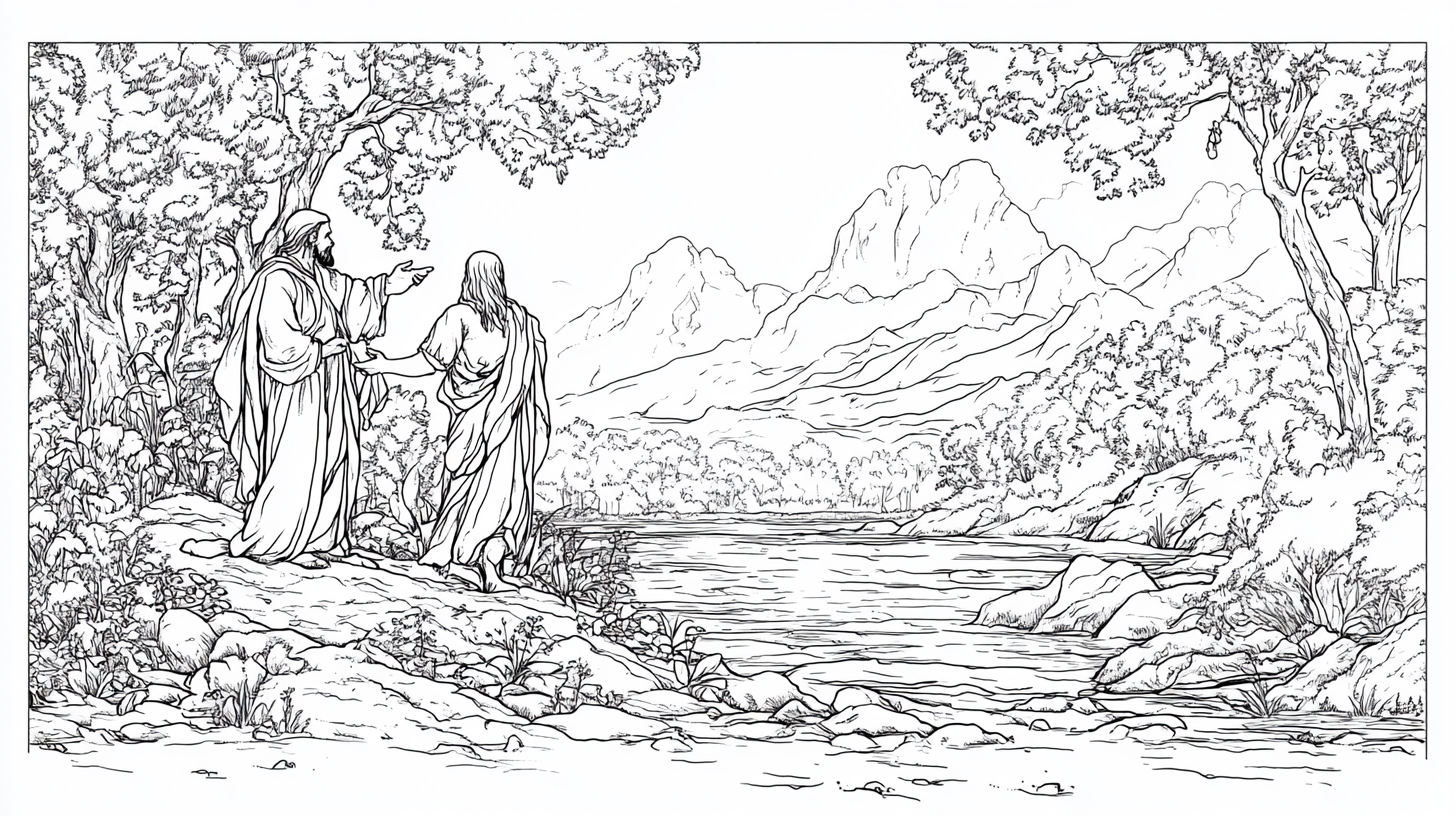 Adam and Eve Coloring Pages, Adam and Eve being banished from Eden