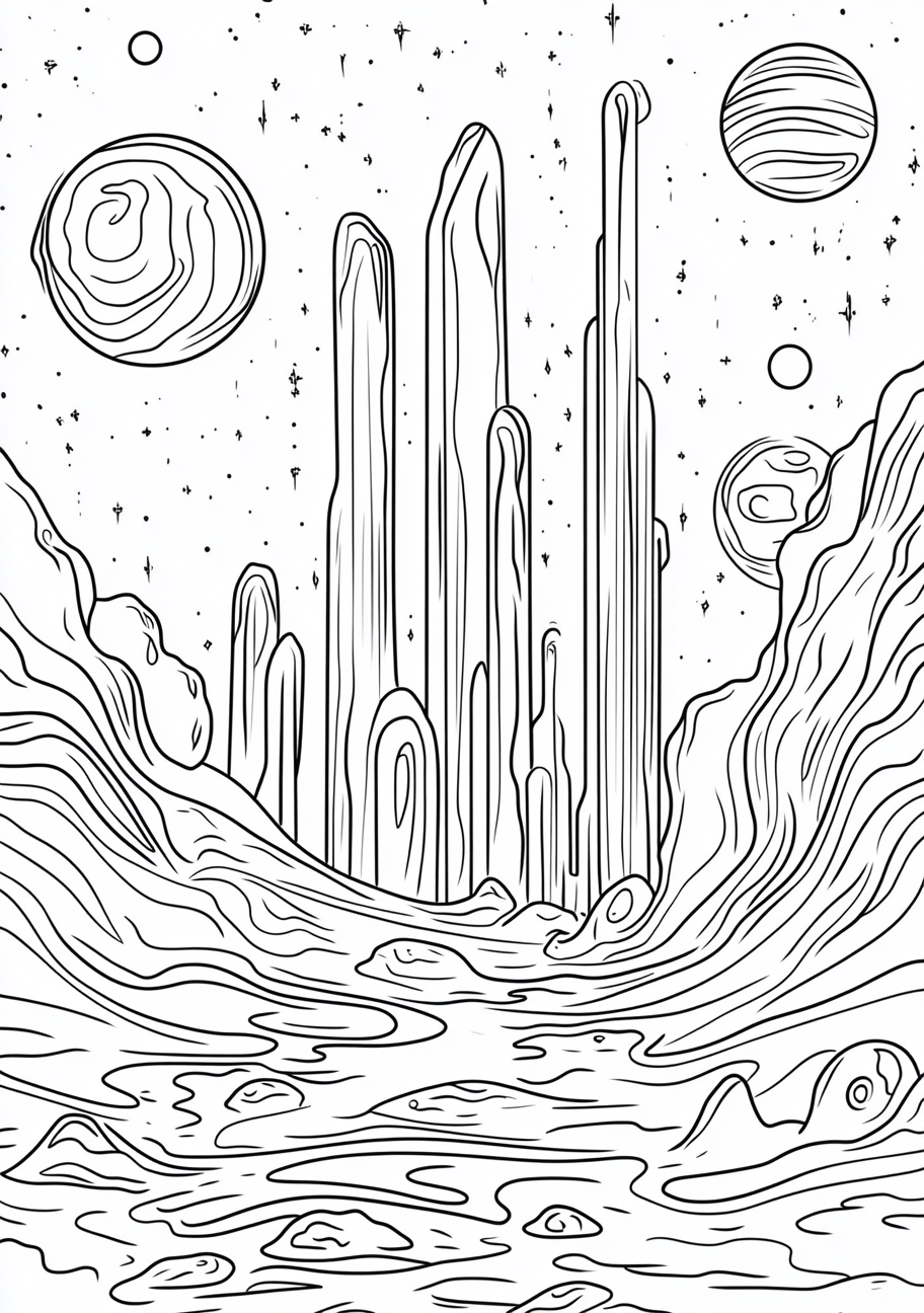 Space Coloring Pages, Space simple