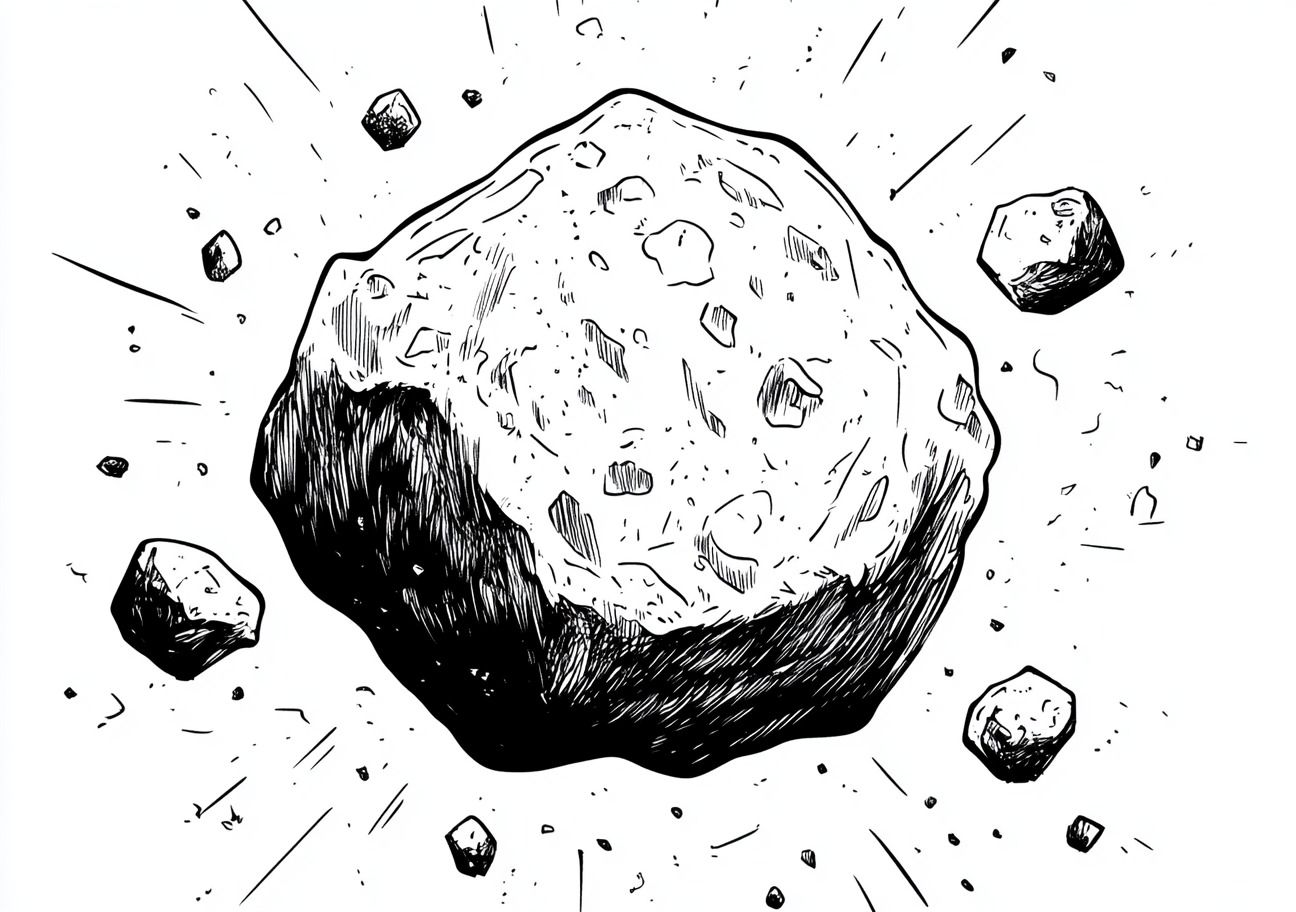 Asteroid Coloring Pages, Asteroid glowing in the dark