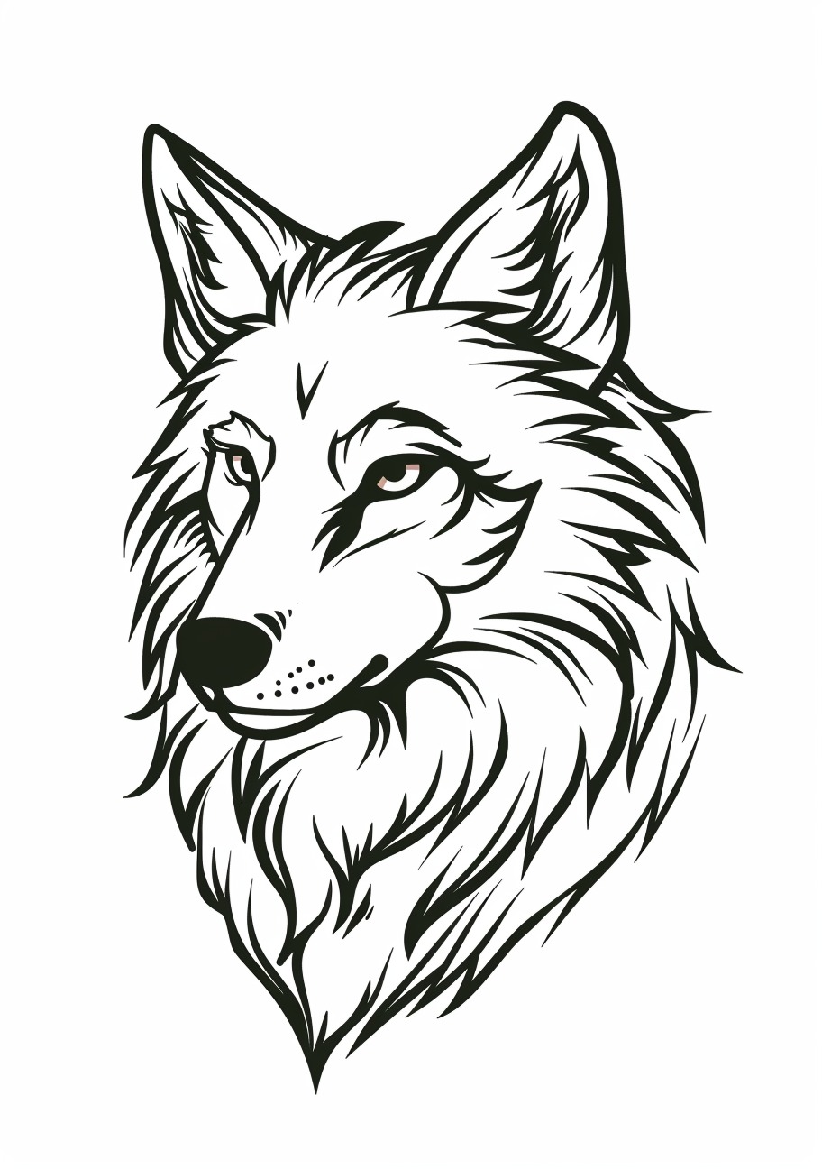 Coyote Coloring Pages, Face of Coyote
