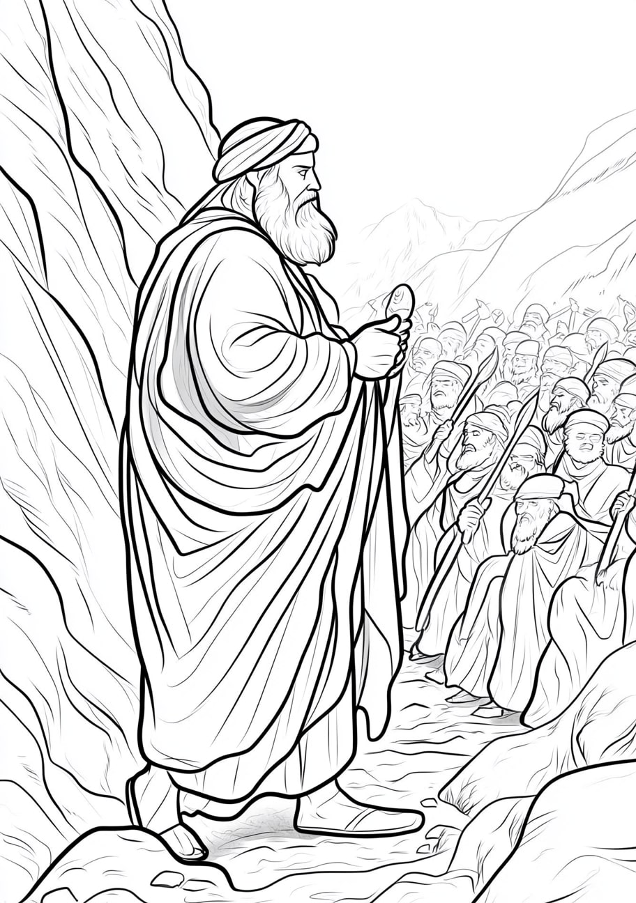 Moses Coloring Pages, Moses leading the Israelites out of Egypt