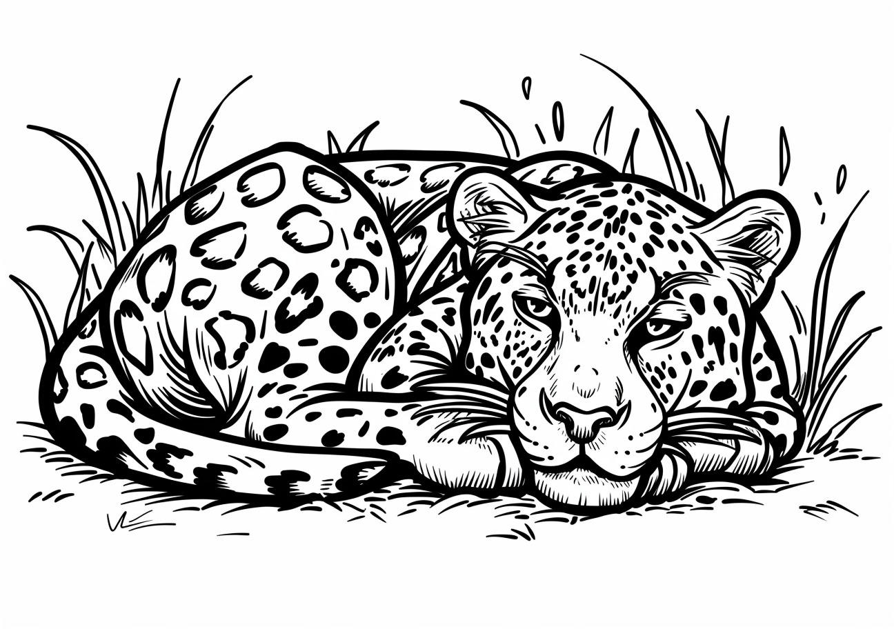 Jaguar Coloring Pages, Sad Jaguar