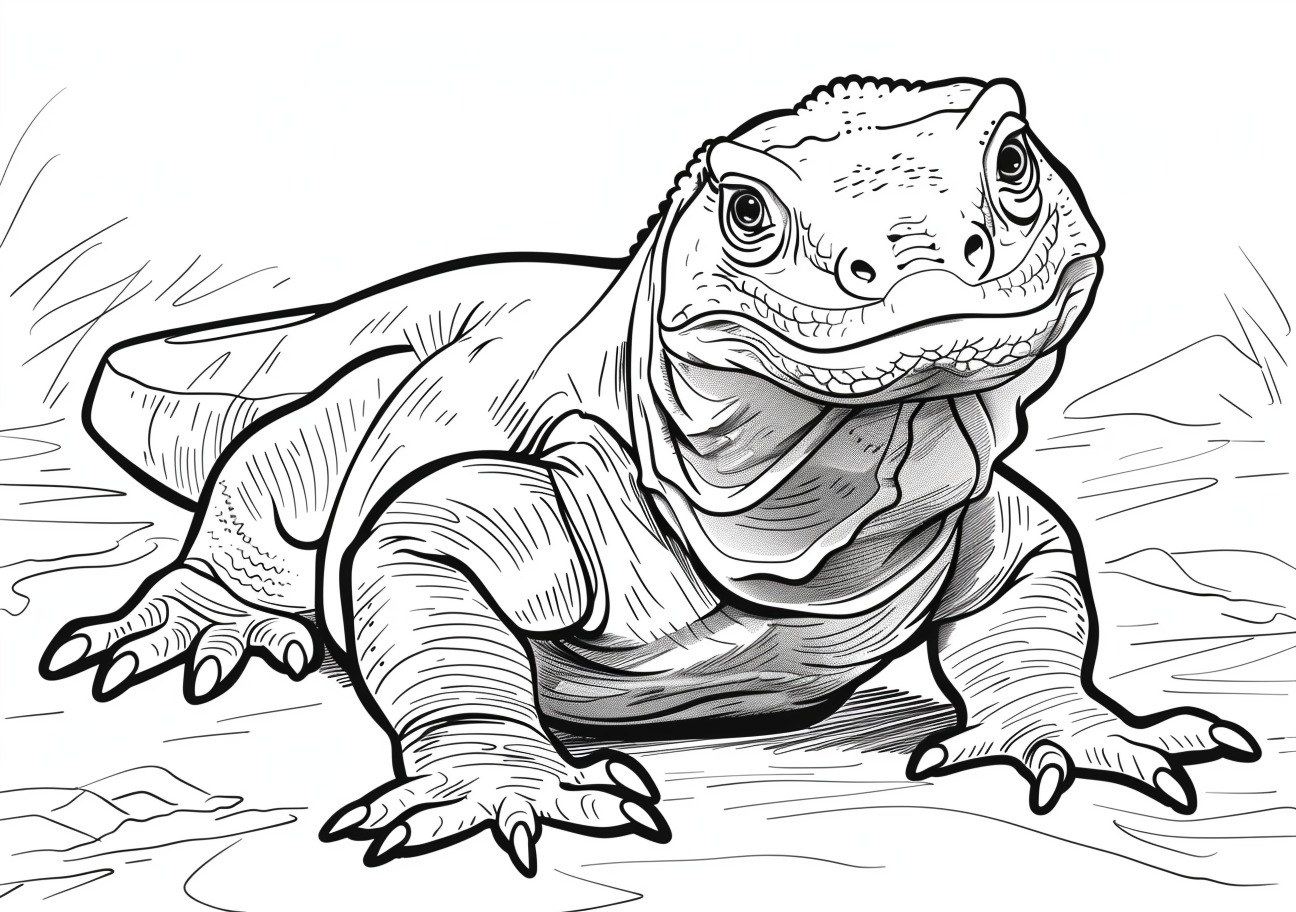 Komodo Dragon Coloring Pages, Child of Komodo Dragon