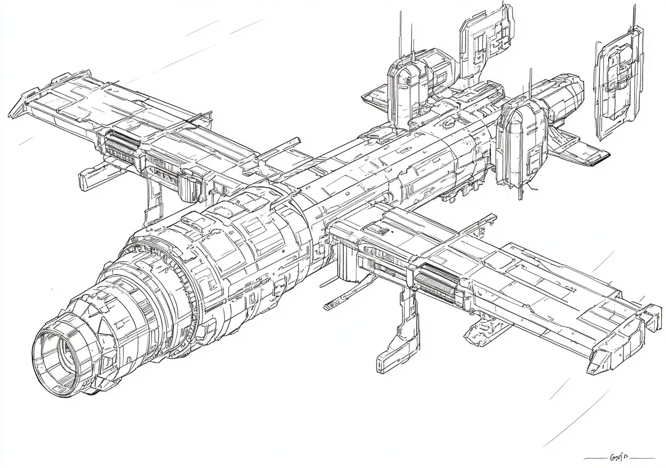 Space Station Coloring Pages, Space Station futuristic