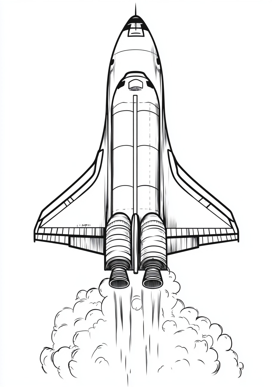 Space Shuttle Coloring Pages, Space Shuttle sleek