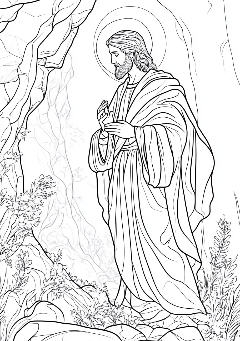 Jesus Resurrection Coloring Pages, Jesus rising from the tomb