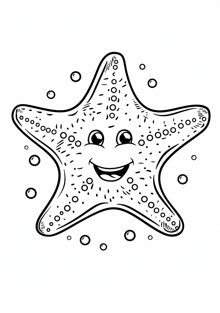 Starfish Coloring Pages, Face