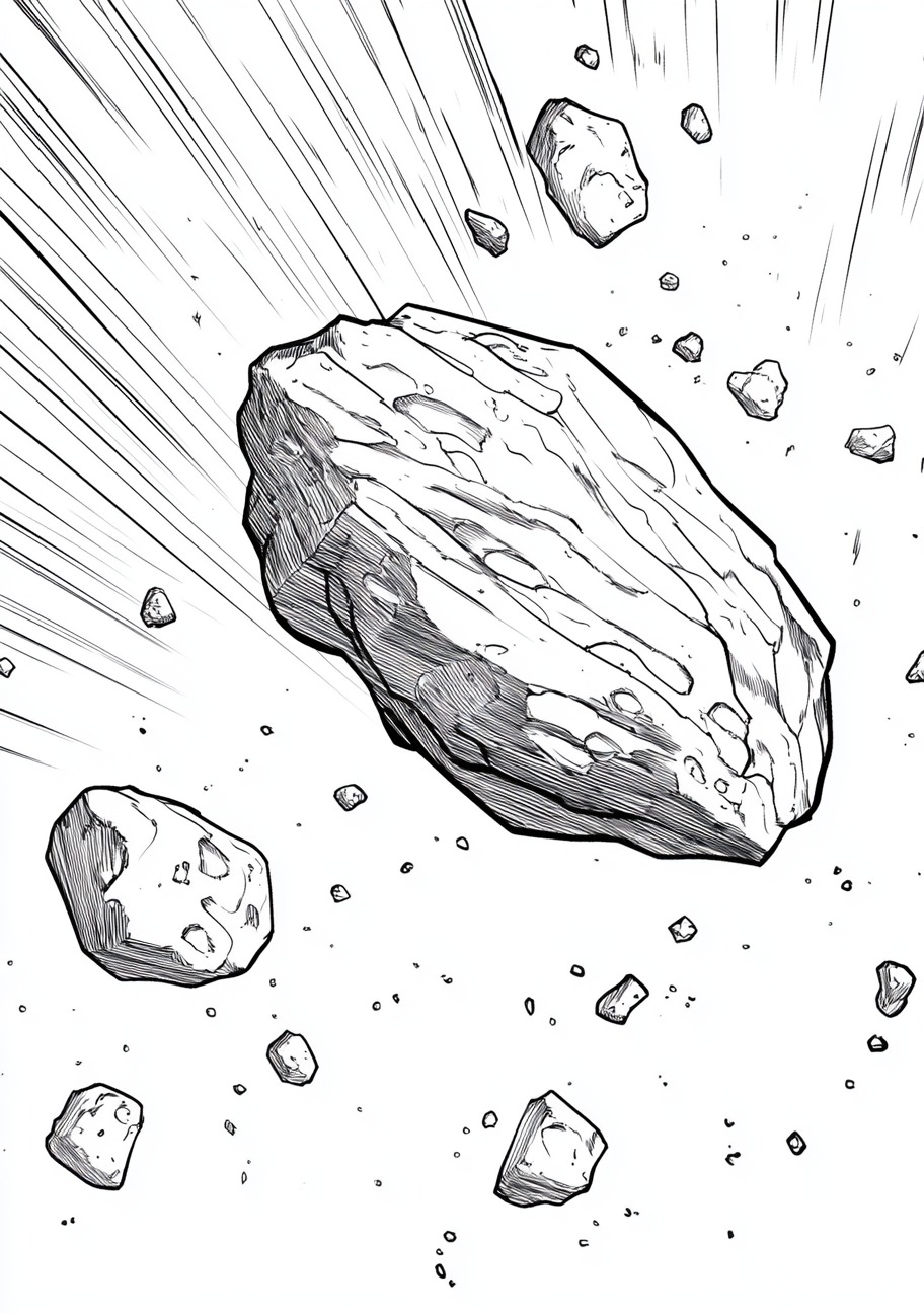 Asteroid Coloring Pages, Asteroid flying