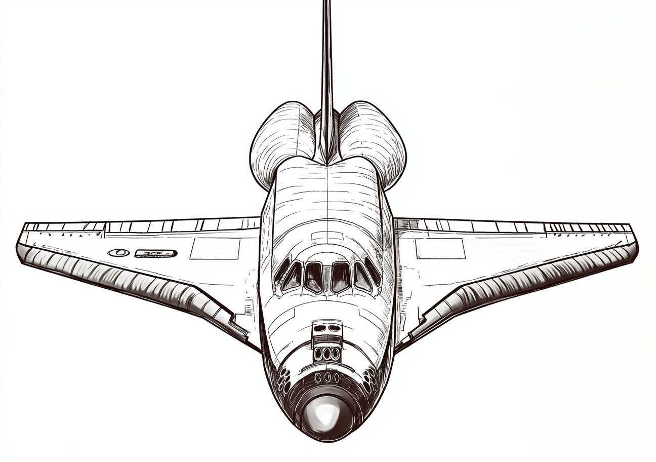 Space Shuttle Coloring Pages, Space Shuttle glowing