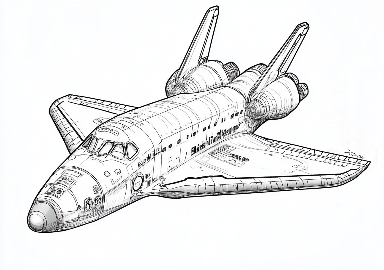 Space Shuttle Coloring Pages, Space Shuttle intricate