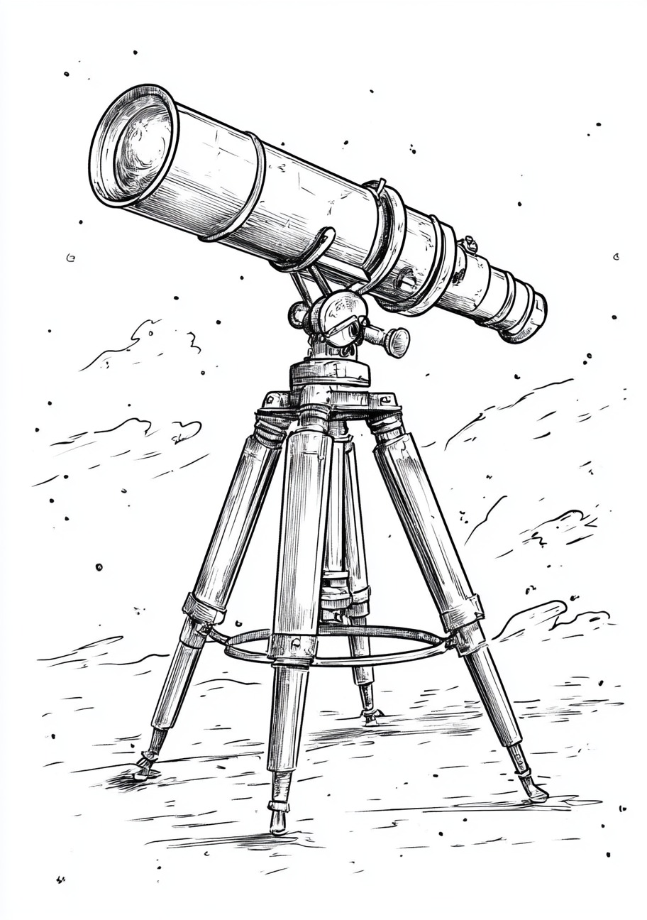 Telescope Coloring Pages, Telescope ancient