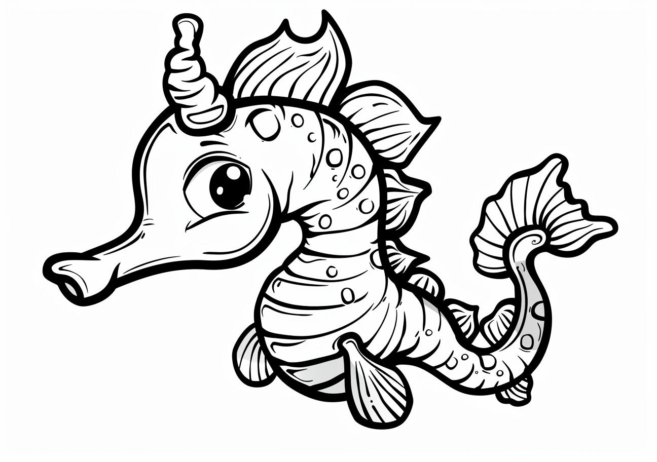 Seahorse Coloring Pages, Sad Seahorse