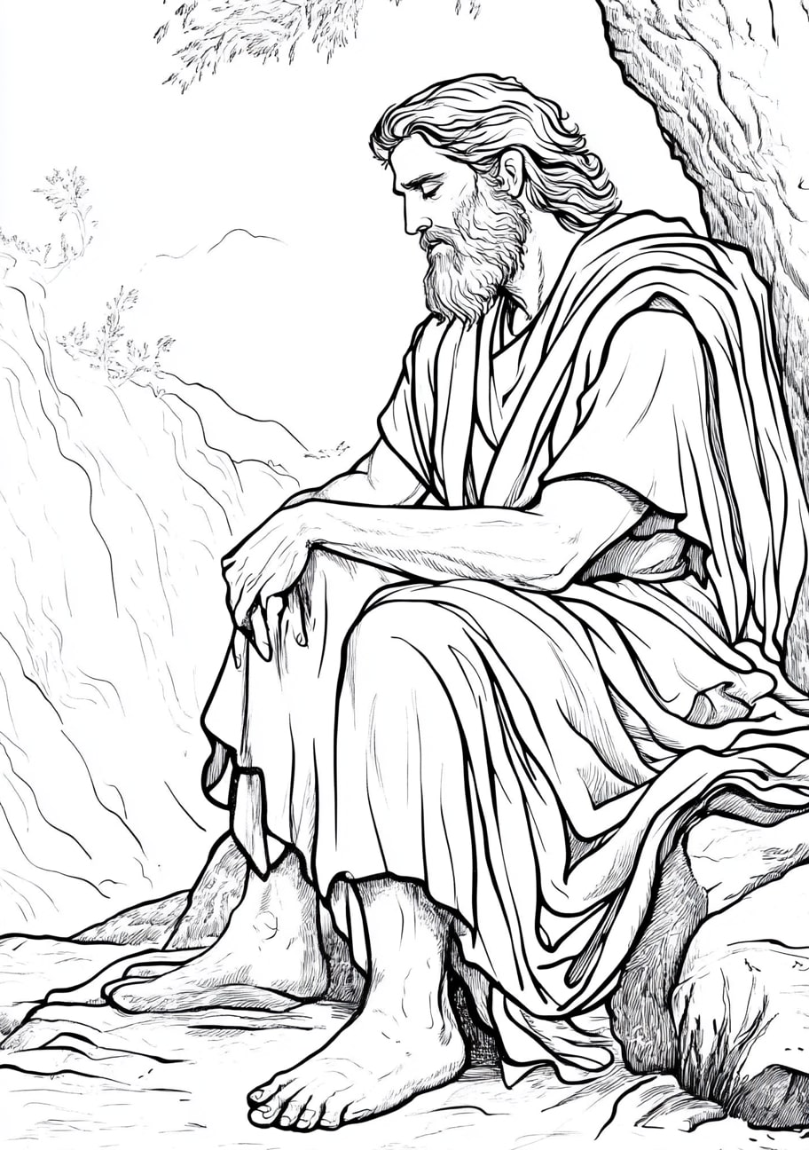 Judge Gideon Coloring Pages, Gideon receiving the divine message in a dream