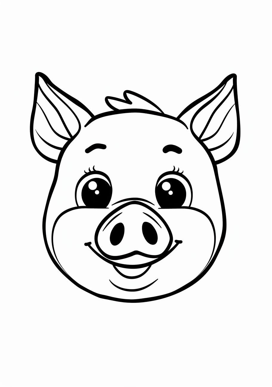 Piggy Coloring Pages, Face of Piggy