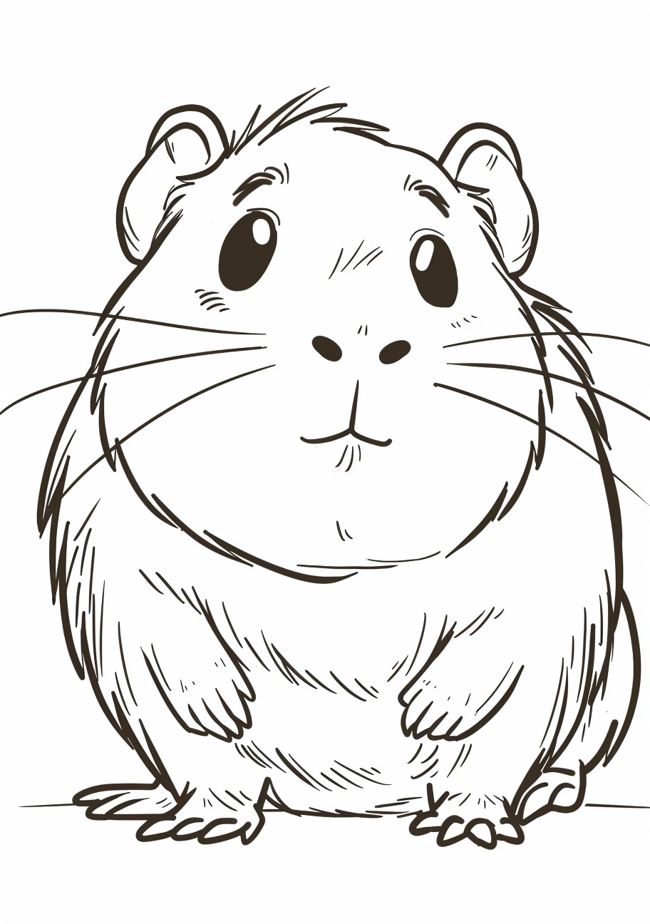 Capybara Coloring Pages, Kawaii Capybara