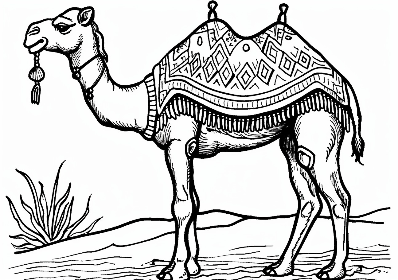 Camel Coloring Pages, Cute Camel