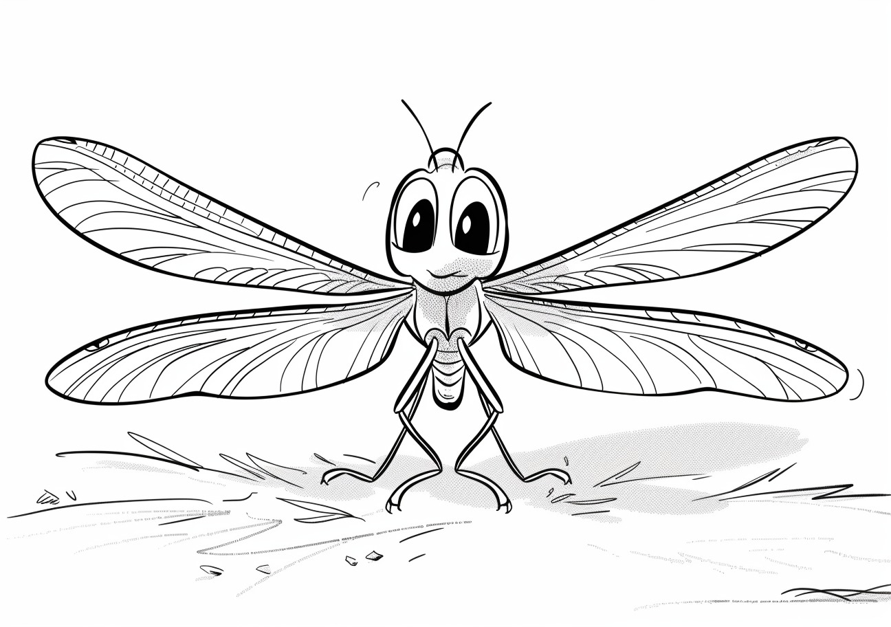 Dragonfly Coloring Pages, Sad Dragonfly