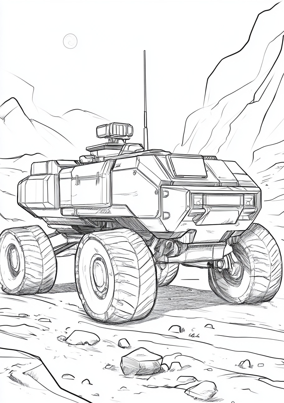 Moon Rover Coloring Pages, Moon Rover powerful