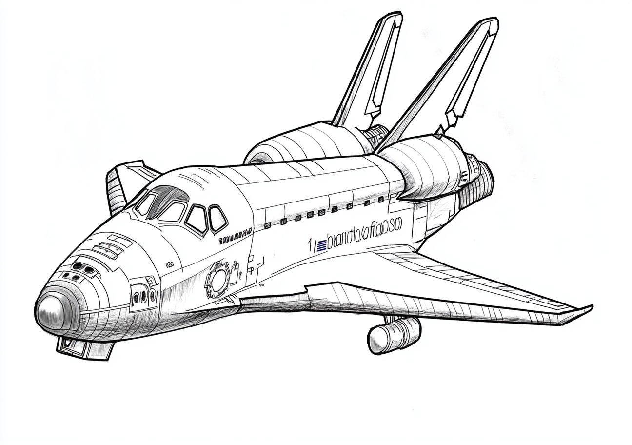 Space Shuttle Coloring Pages, Space Shuttle high-tech