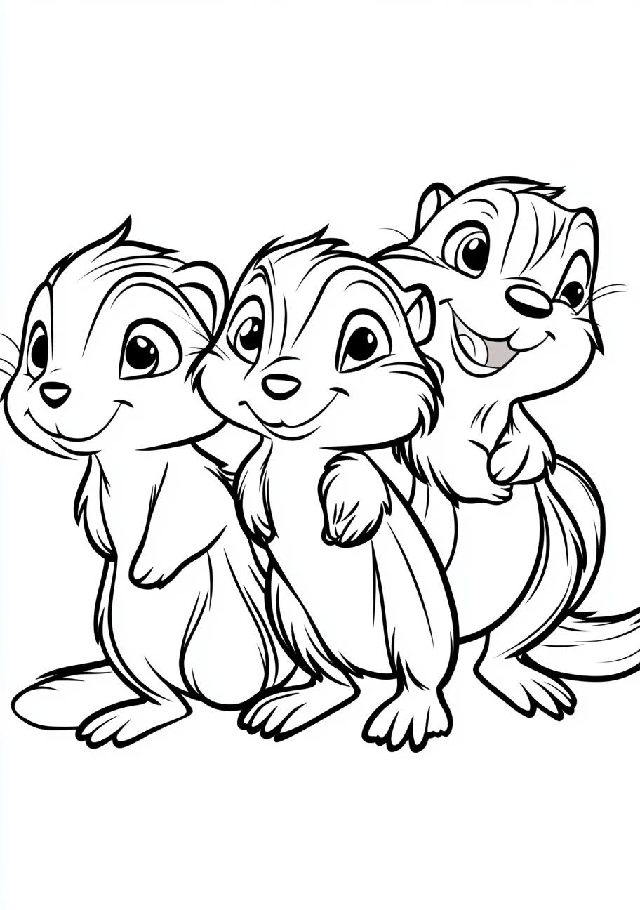 Skunks Coloring Pages, Skunks happy