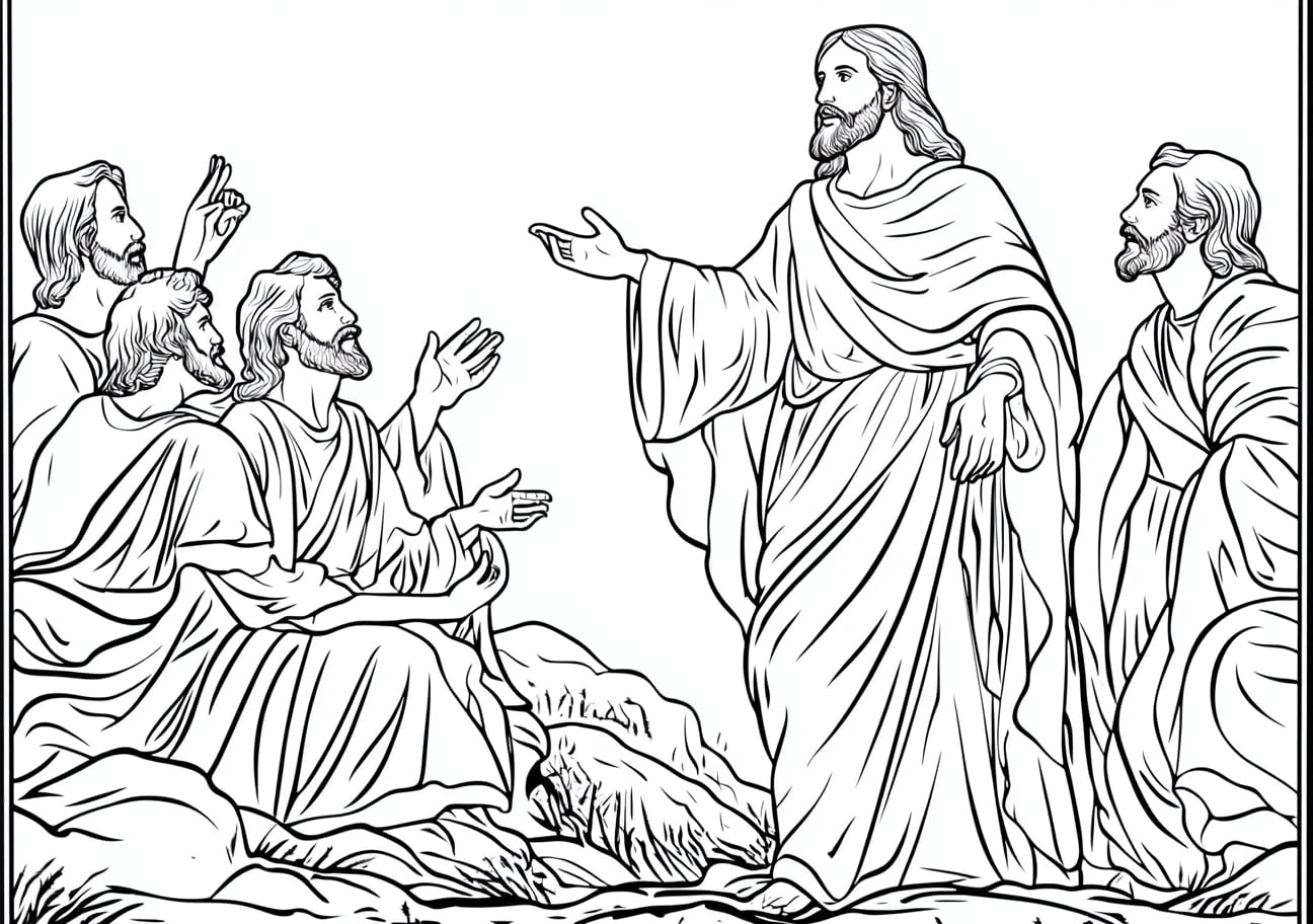 Jesus Coloring Pages, Jesus performing a miracle