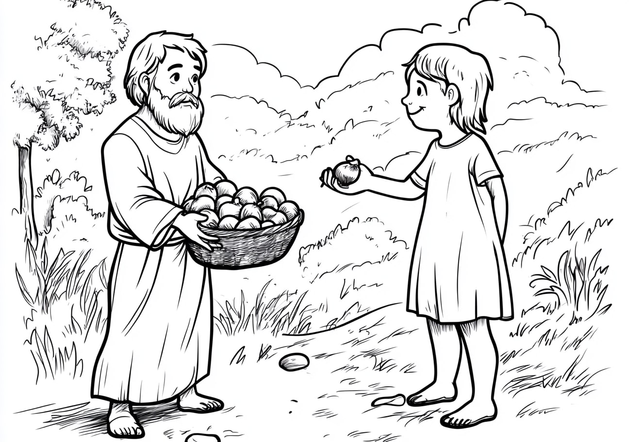 Cain and Abel Coloring Pages, Abels offering accepted by God